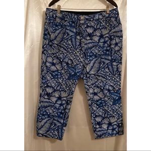 Chico’s So Slimming Pants Crop Capri Blue 2.5 L 14